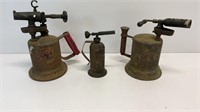 (3) vintage blow torches, (2) big and one small