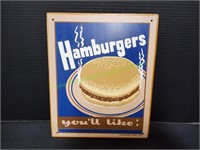 10"x12.5" Hamburgers You'll Like! Metal Sign