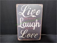 8"x12" Live Laugh Love Metal Sign