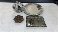 Pottery Crown Candleholder and Trays