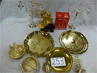 Box lot Plates, candle holders