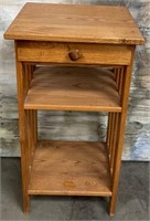 11 - WOOD SIDE TABLE / STAND W/ DRAWER