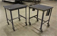 (2) Rolling Work Tables, Approx 30"x28"x37"