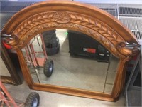 Wood Framed Wall Mirror - approx. 3 ft tall