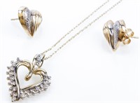 Jewelry 14k & 10k Yellow Gold Necklace & Earrings