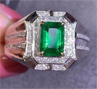 1.27ct Natural Emerald Ring in 18K Gold