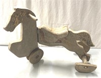 Vintage wooden kids toy horse