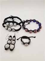 (LB) Shambala Macrame Rhinestone Bead Bracelets,