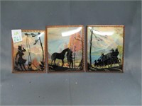 vintage painted glass pictures