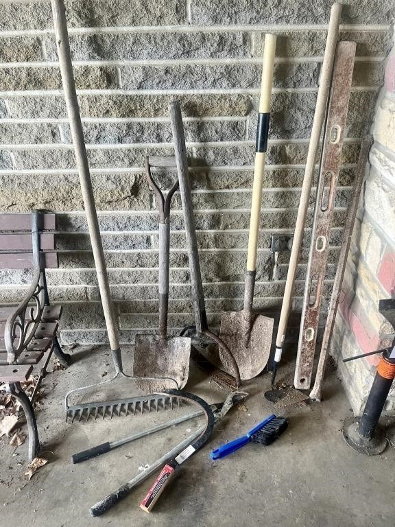 Garden Rake, Spade Shovels & Asst.