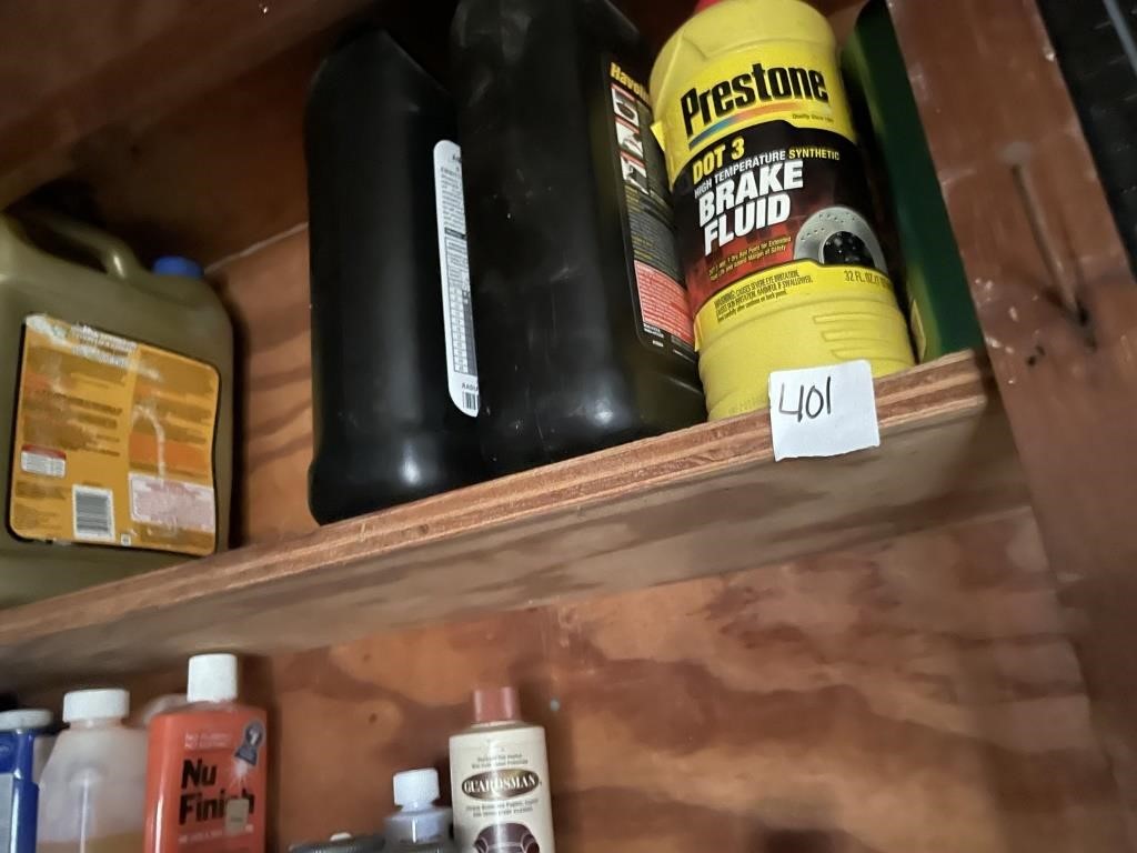 shelf lot (break fluid, oils)