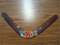 Hand painted wooden boomerang