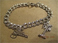 925 Silver Charm Bracelet & 2 Charms-11.6 g