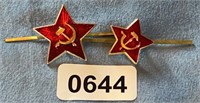 (2) WWII Russian Hat Pins