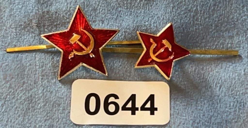 (2) WWII Russian Hat Pins