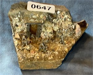 Pewter Mining Scene on Shale w/Pyrite & Crystal