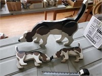 Wooden Hunting Dogs Yard Art