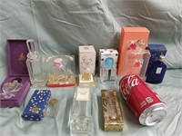 10 Perfume Bottles Empty - 8 with boxes, 2 missing