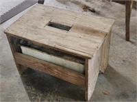 Primitive Wooden Stool with Tray