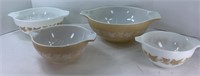 SET OF (4) PYREX SANDALWOOD CINDERELLA