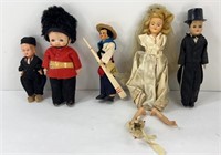 (5) VINTAGE DOLLS