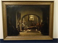 Italian School - Oil on Canvas : Funeral Scene
