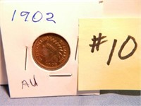 1902 Indian Head Cent AU