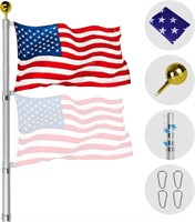 20ft Aluminum Flagpole  U.S. Flag  Ball Top Kit