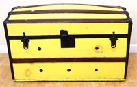 Vintage yellow painted trunk