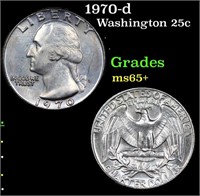 1970-d Washington Quarter 25c Grades GEM+ Unc