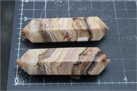 2, Double Terminated Crazy Lace Agate Points