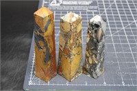 3, Maligano Jasper Obelisks From Indonesia, 10.5oz