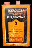 Vintage 1 gal Hercules Turpentine can