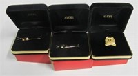 (3) Avon Presidents Club pins of various designs
