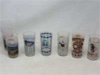 Assortment of seven Kentucky Derby glasses