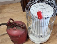 2 PC Lot DYNA GLO Kerosene heater & a VTG Gas Can