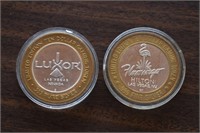 2 $10 Casino Tokens .999 Silver Luxor Flamingo