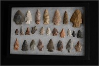 Frame of 26 Arrowheads Found in the Midwest longes