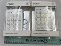 NEW Lot of 2- Ihome 20 Button Keypad For Mac®