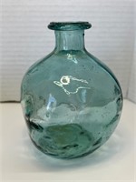 5-inch Teal Decorative Glass Bottle