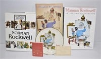 3 Norman Rockwell Table Books & Collector Plate