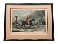 Framed English Horse & Rider Print