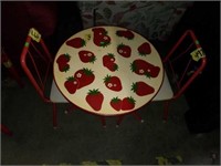Cute Children's Red & White Table & 2 Chairs