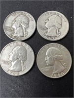 (4) Washington Quarters 1944P;1964D;1943D;1959D