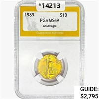1989 US 1/4oz Gold $10 Eagle PGA MS69