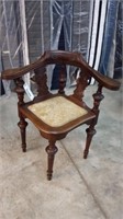 ANTIQUE CARVED CORNER CHAIR