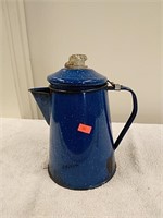 Enamelware percolating coffee pot