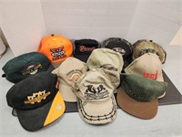 11 assorted caps