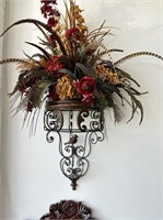 Decorative wall Sconce with floral Arrangement