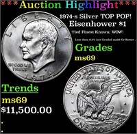 ***Auction Highlight*** 1974-s Silver Eisenhower D